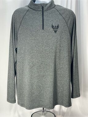 Men's Grey Long Sleeve Quarter-Zip Performance Shirt 88 Tactical Firearms Range